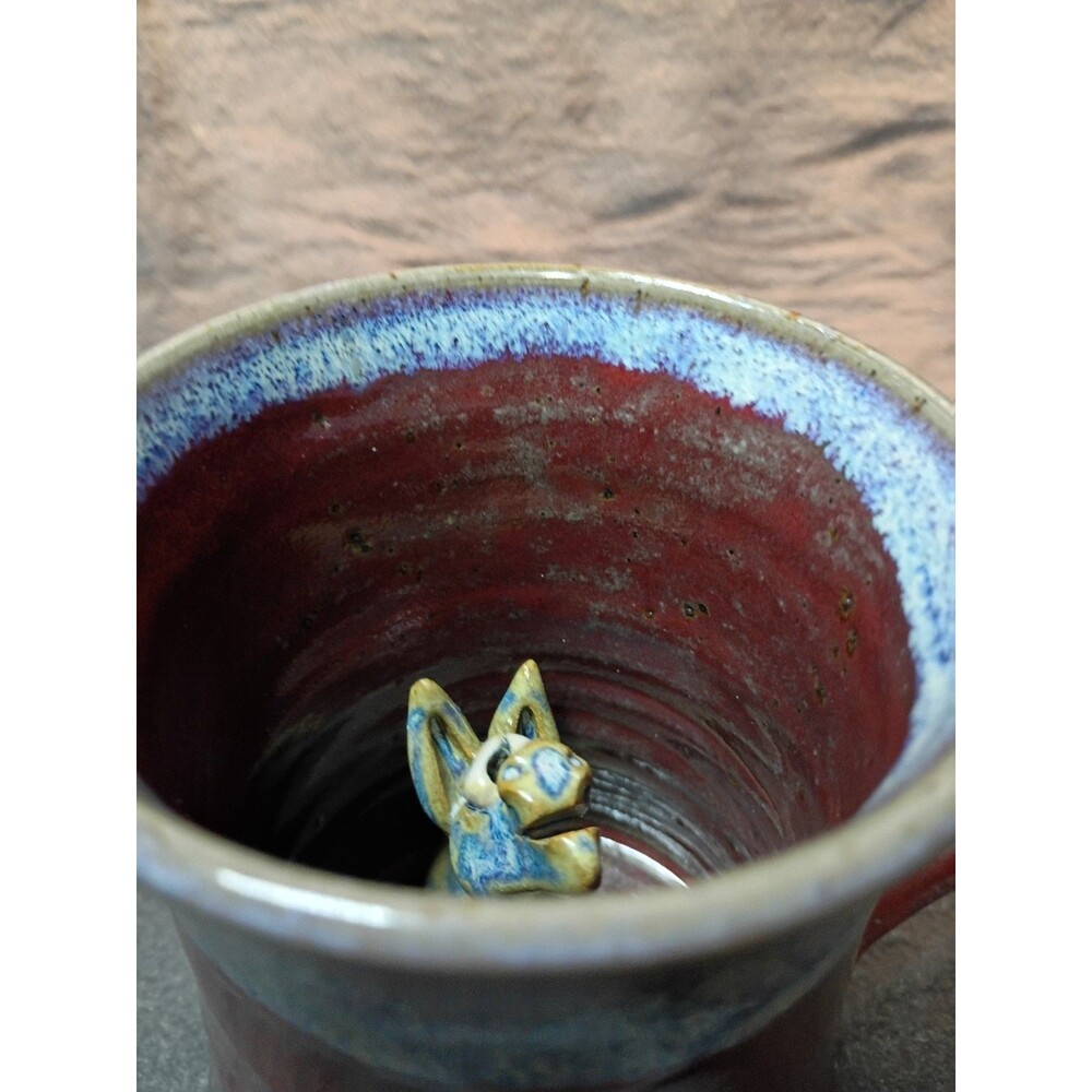 Vintage Hidden Dragon Stone Ware Mug Clay Images Melissa Hogenson Art Pottery - Picture 7 of 16